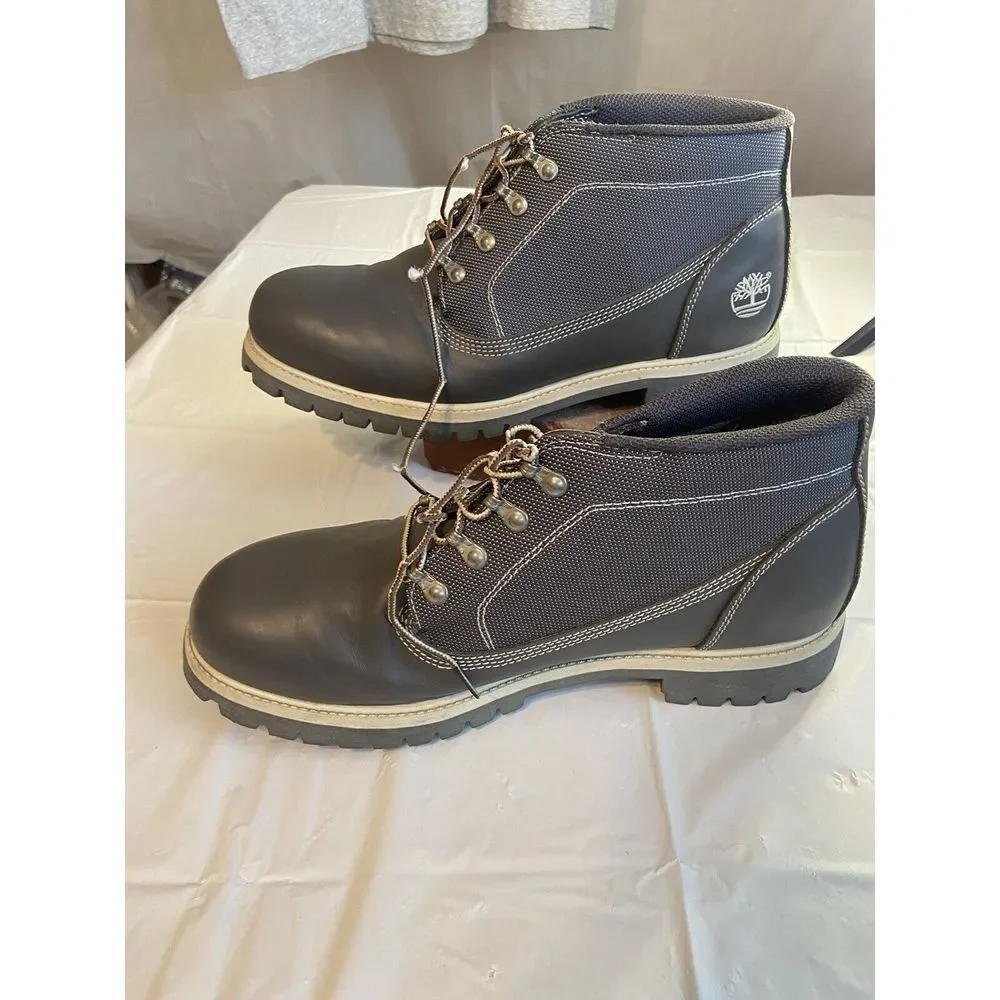 Men's Gray‎ Leather Campsite Raul Lace Up Waterproof Boots-Size 13M-NWB